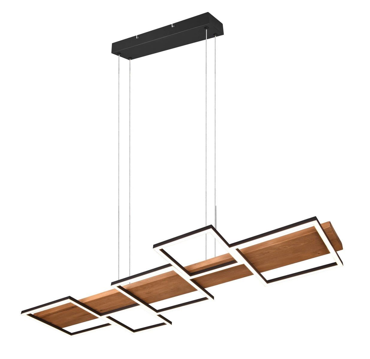 Lampa wisząca HARPER ciemne drewno-czarna LED 5x42W Ciepła biel 5700lm Trio