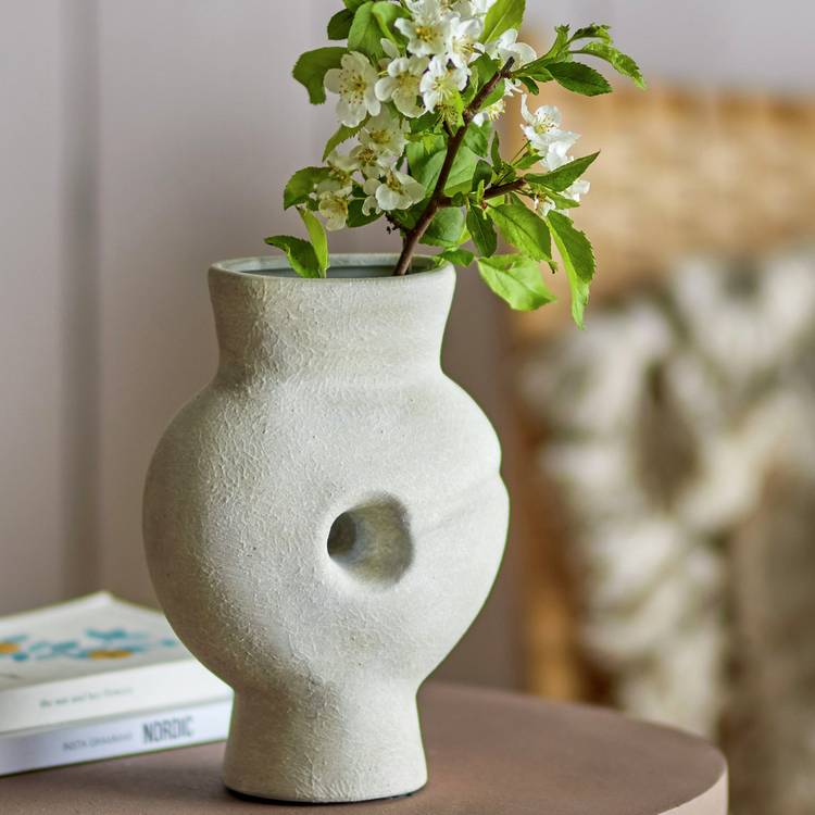 Bloomingville Chania Terracotta Vase - Cream