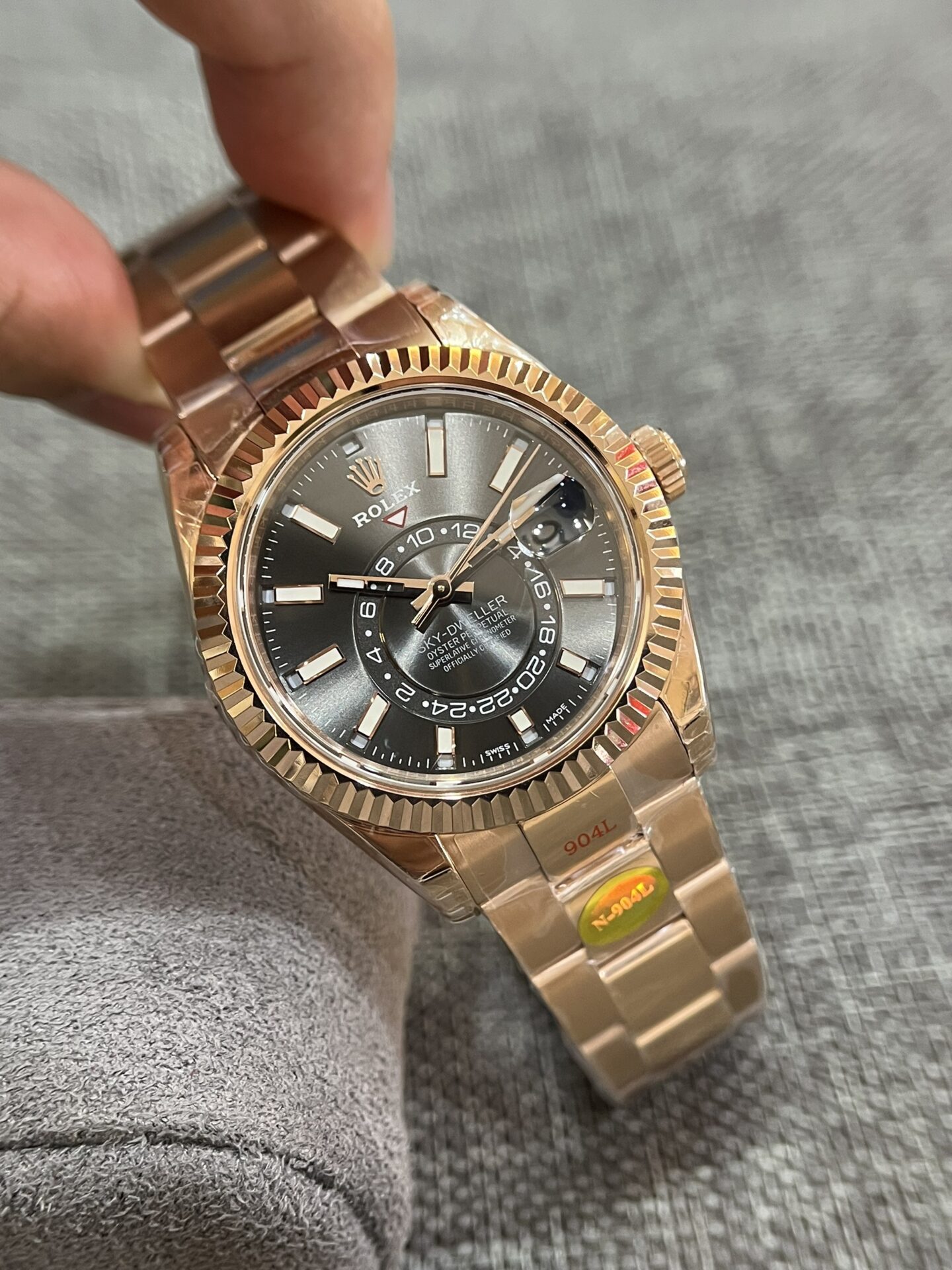 Rolex Sky-Dweller 326935 RG Plated Grey Dial 42mm Oyster NBF Replica
