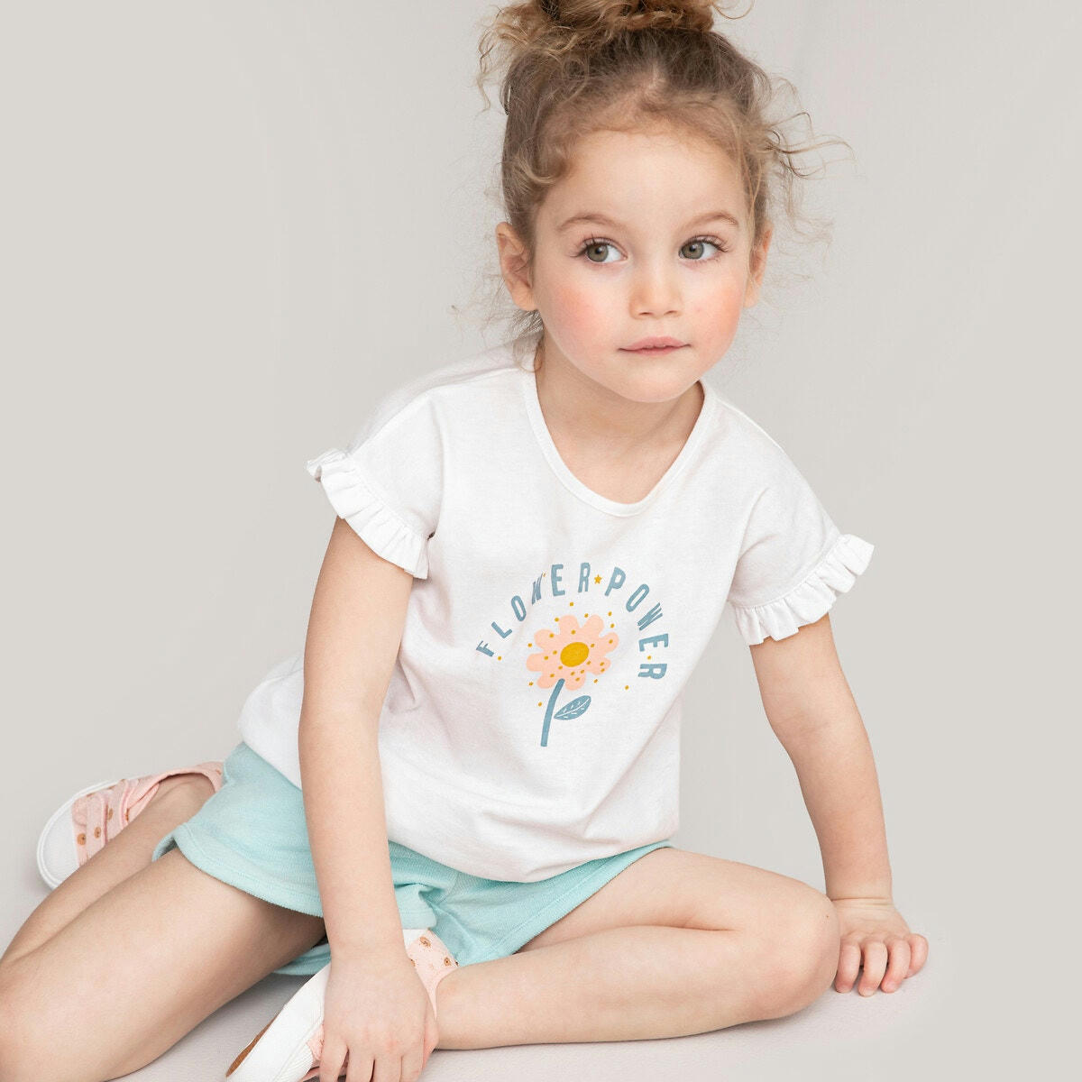 Lot de 2 T-shirts, manches courtes volantées
