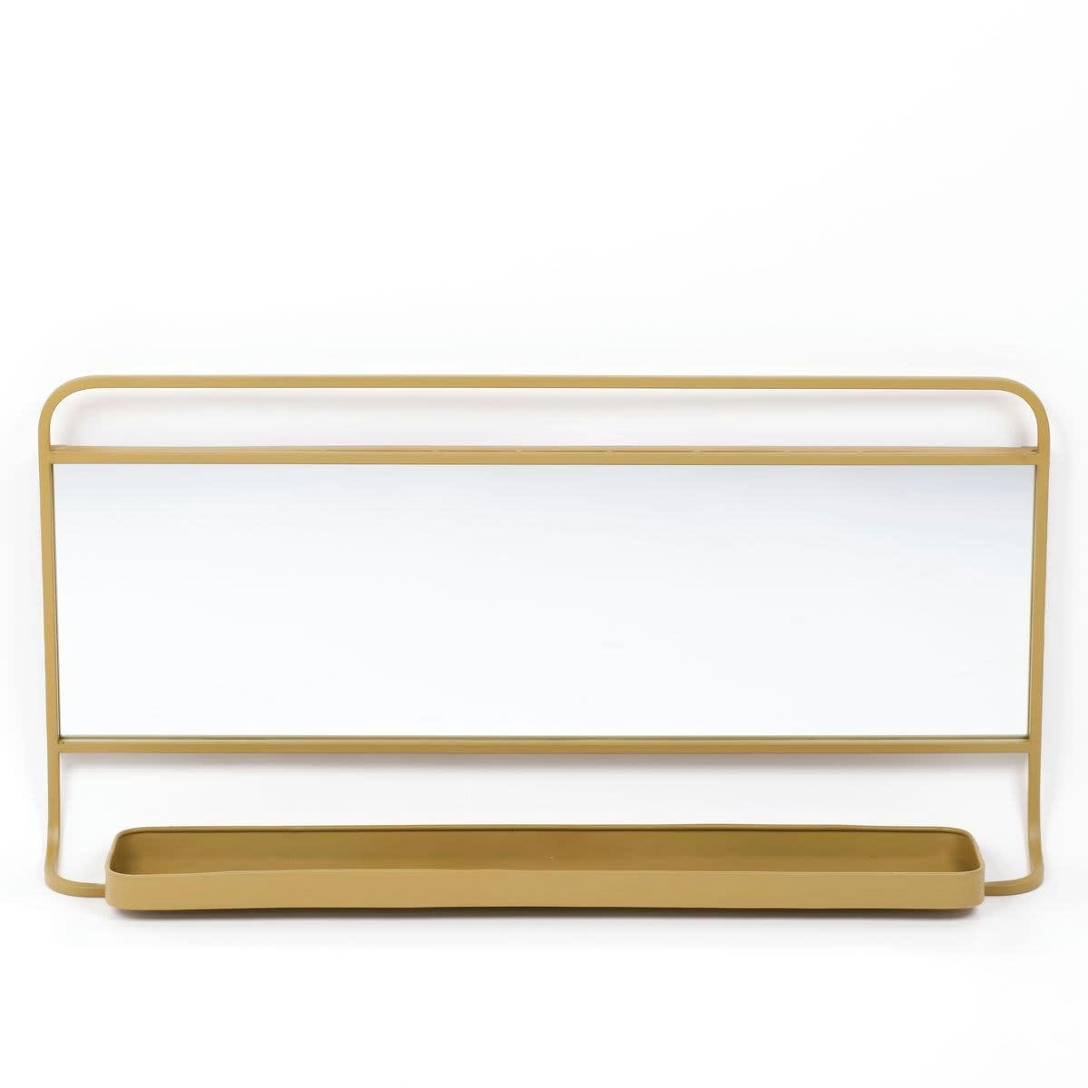 COZY - Grand miroir mural en métal marron