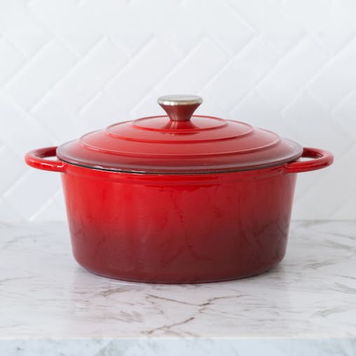 26cm Enamelled Cast Iron French Oven Casserole (4.7L) - Red