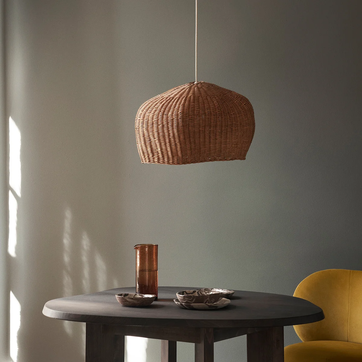 Ferm Living - Drape Lampenschirm S, Rattan natur