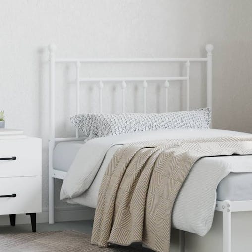 NNEVL Metal Headboard White 90 cm