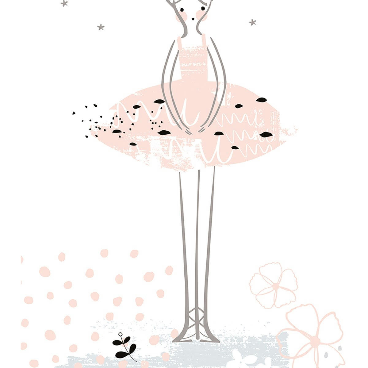 BALLERINA - Affiche danseuse en Papier Rose