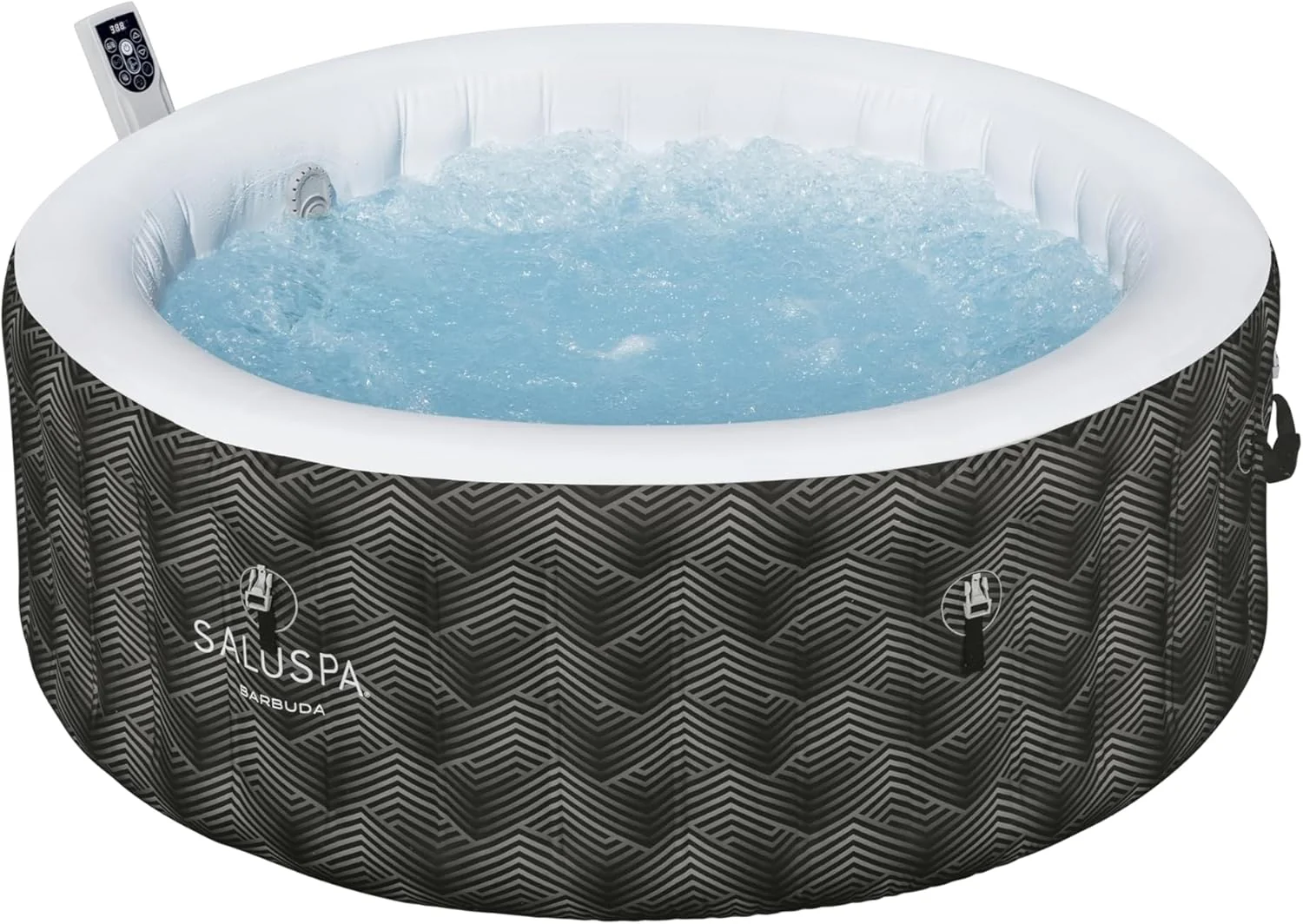 Inflatable Hot Tub Spa (71 x 26) | Portable Hot Tub with 2 Covers (1 Energy-Efficient Thermal Cover and 1 Standard Cover) | Fits Up to 2-4 Persons | Black(Dominica (EnergySense))