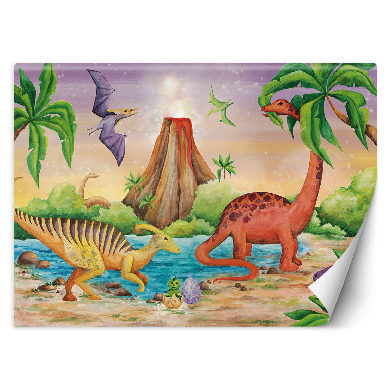 Feeby Fototapeta, dla dzieci Dinozaury nad jeziorem 150x105