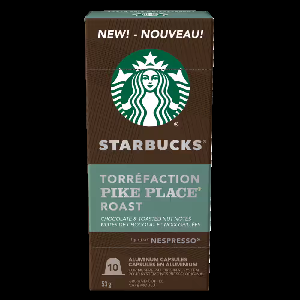 Nespresso Starbucks Pike Place Roast Coffee Capsules, 53-g, 10-pk