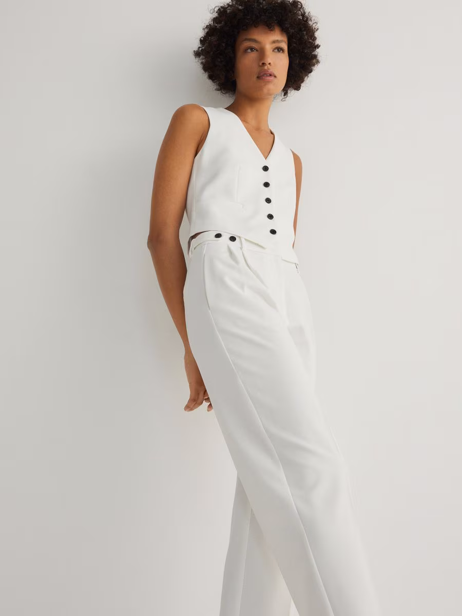 Cigarette Trousers With Pressed Crease