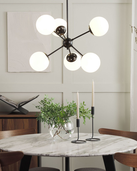 Lampa wisząca sufitowa 6-punktowa czarna