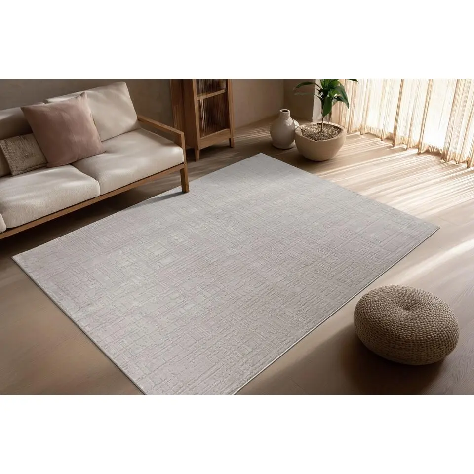 Lalee Vloerkleed 3D Blokjes - Laagpolig - 80x150 cm Zilver