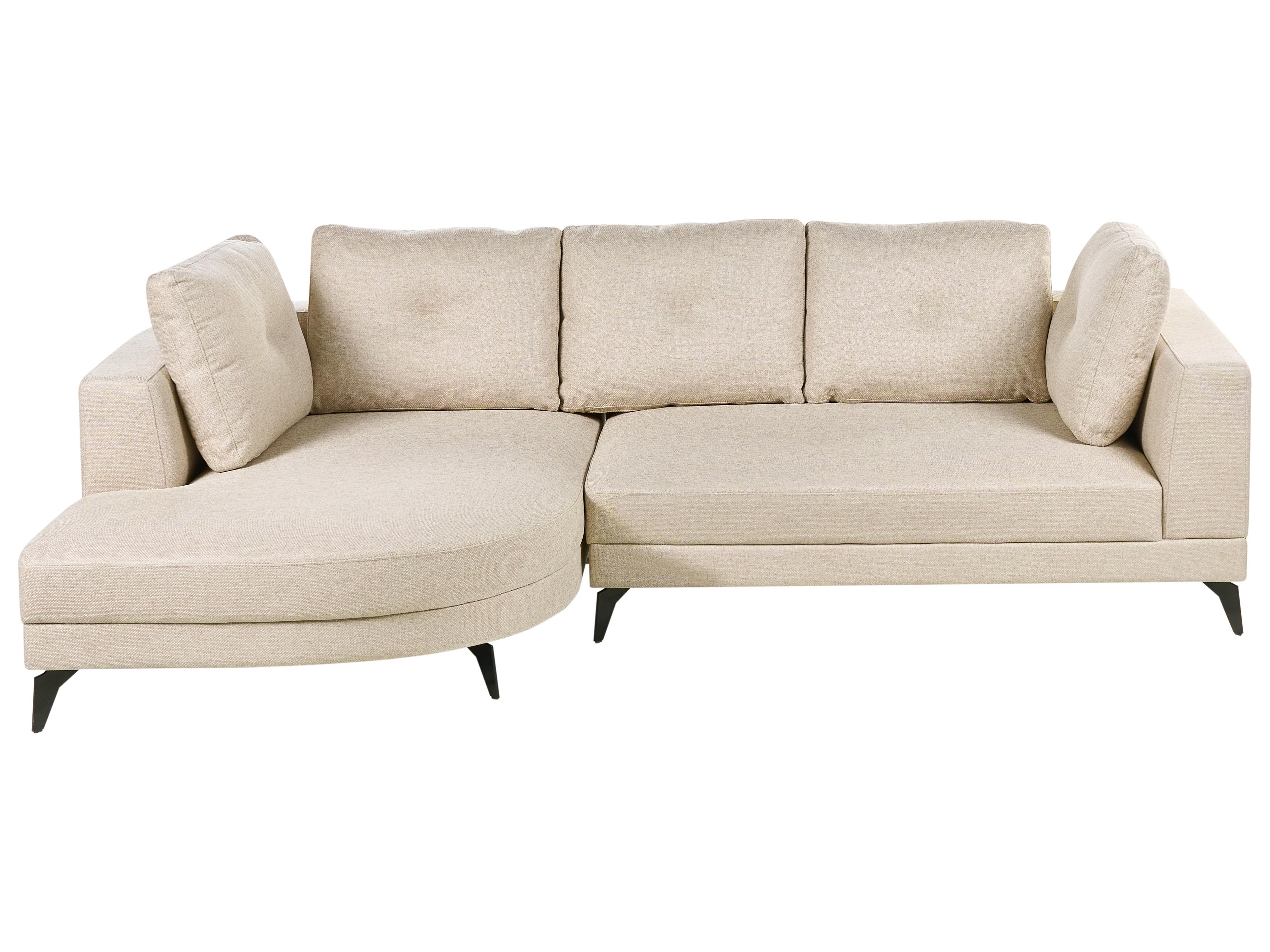 Chaise Longue MARUM Faux Linen Light Beige