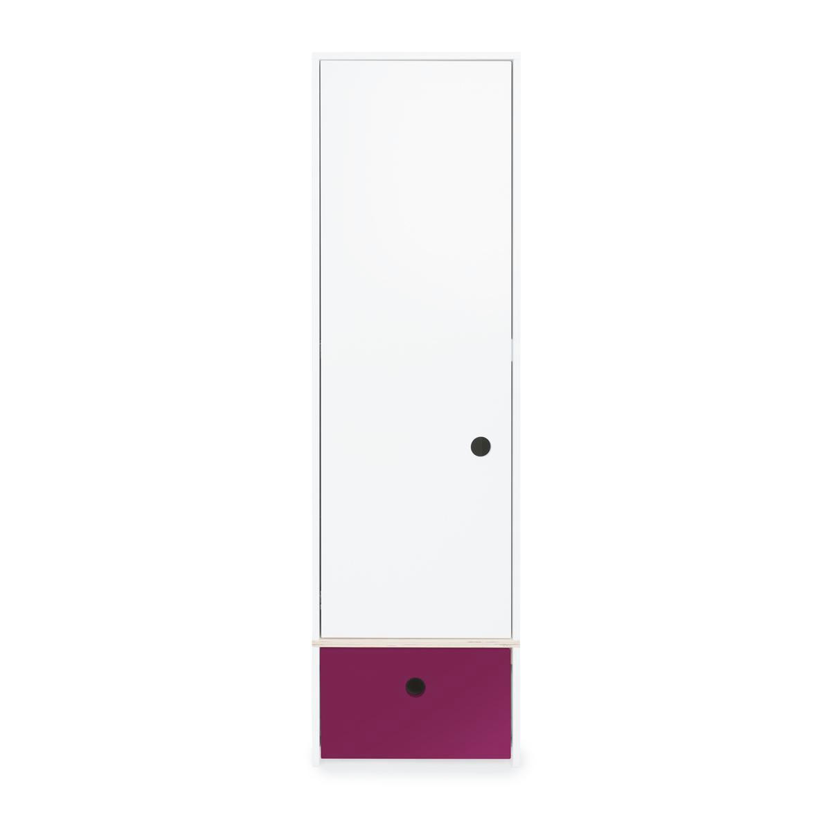 COLORFLEX - Armoire 1 porte façade tiroir prune