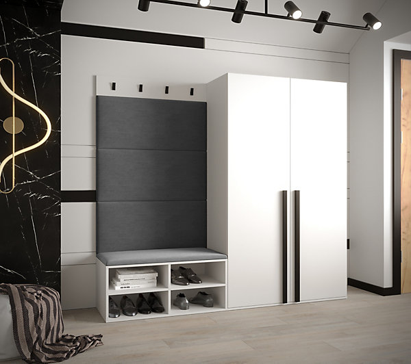 Ensemble de garde-robe Miro 5 184x184x42 (Blanc   Manila 16)