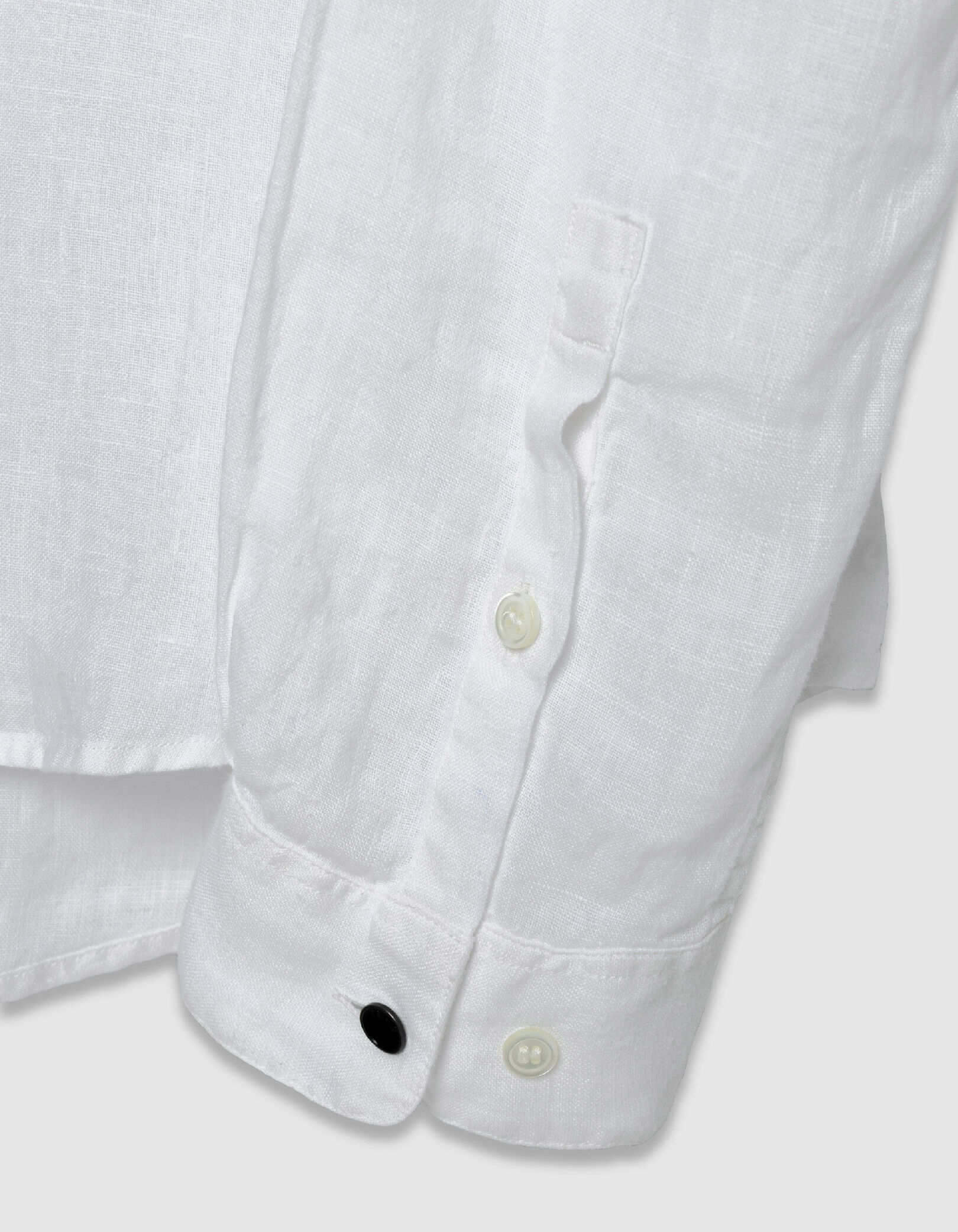 Chemise regular blanche 100% lin col Mao Homme