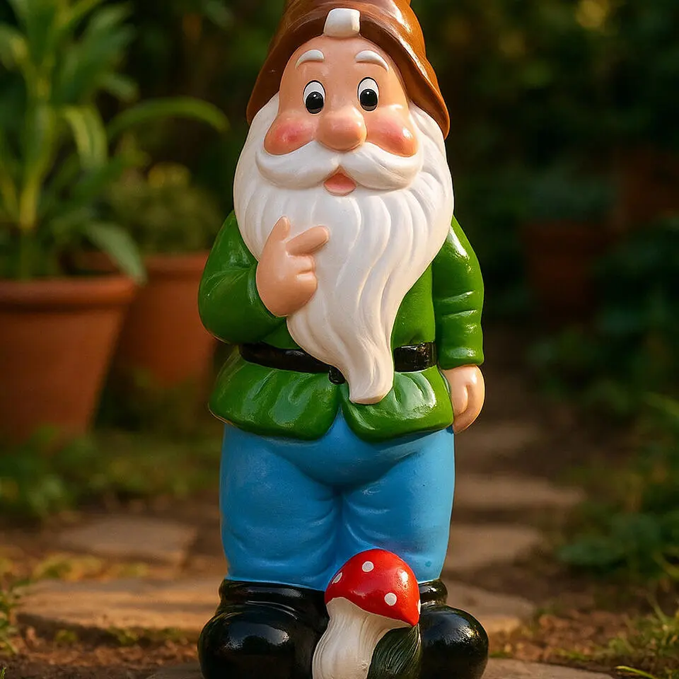 Pro Garden Tuinkabouter - met paddenstoel - keramiek - 30 cm