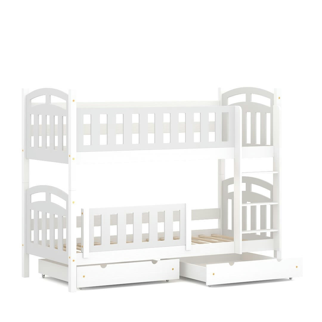 - Lit superposé en pin massif&MDF 200x90 blanc