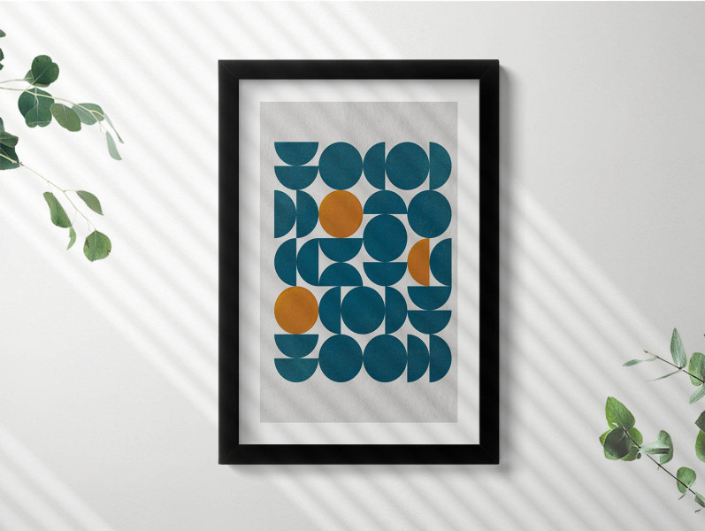 Obraz w ramie MDF "Geometryczna sztuka" Czarna rama, 20x30cm