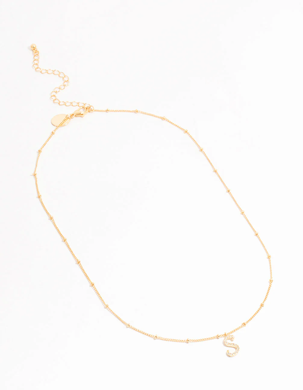 Gold Plated Cursive Initial Necklace