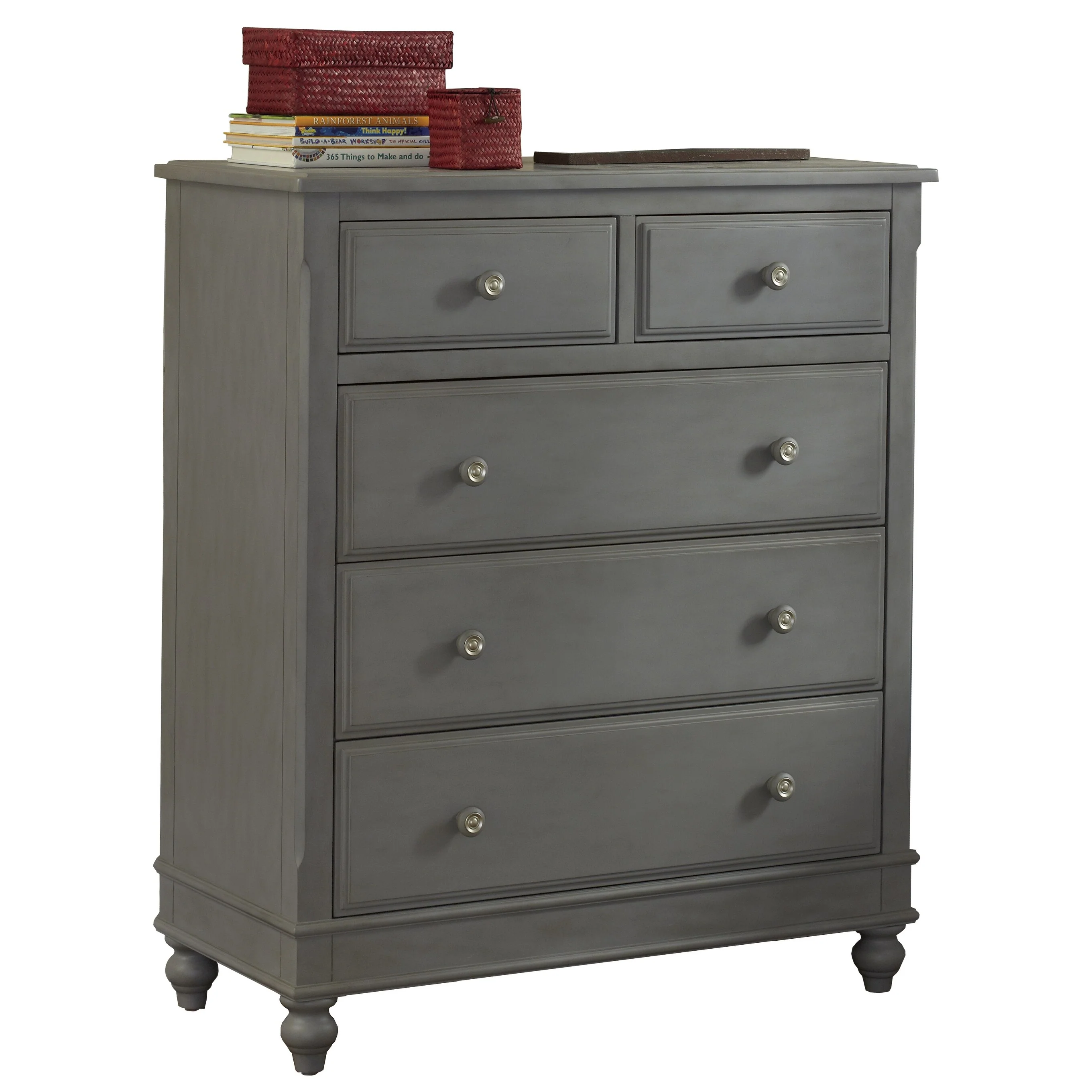 Hillsdale Kids and Teen Lake House Wood 5-Drawer Chest, Stone