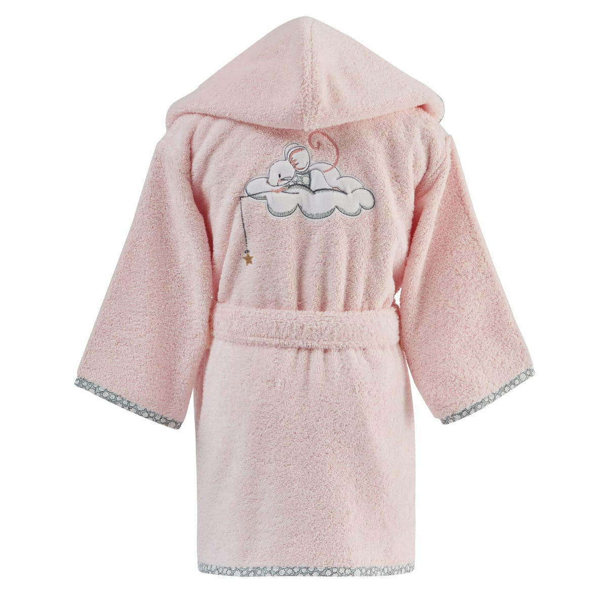 MOUSKETTE - Peignoir de bain enfant 450 gr/m²  rose 02 ans