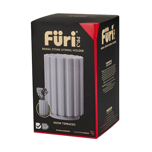 Furi Pro Radial Stone Utensil Holder Snow Terrazzo