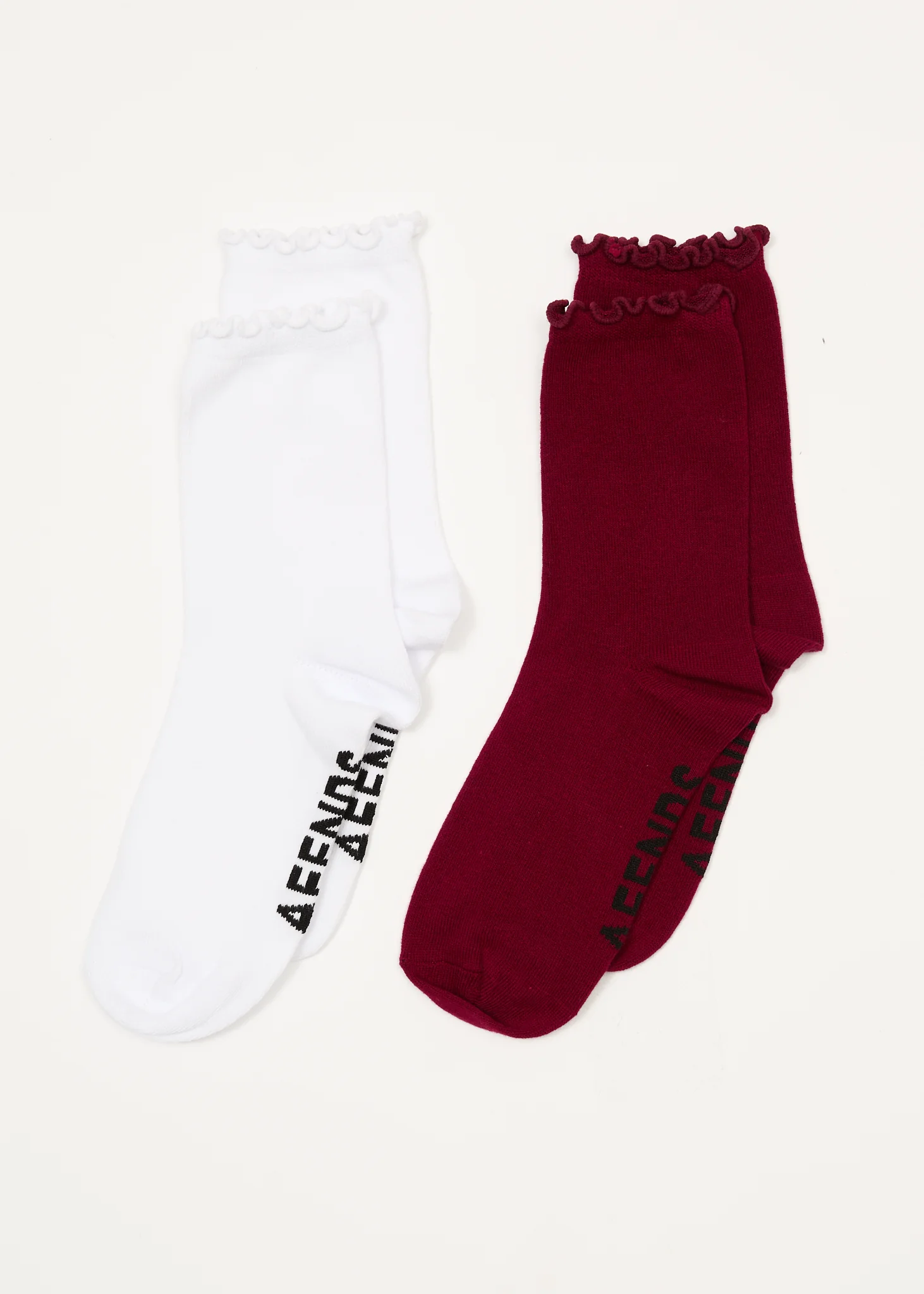 AFENDS Womens Marin - Socks Two Pack - Burgundy