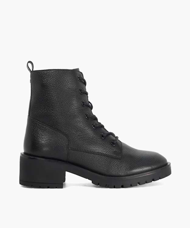 Process Black - Leather Lace-Up Ankle Boots