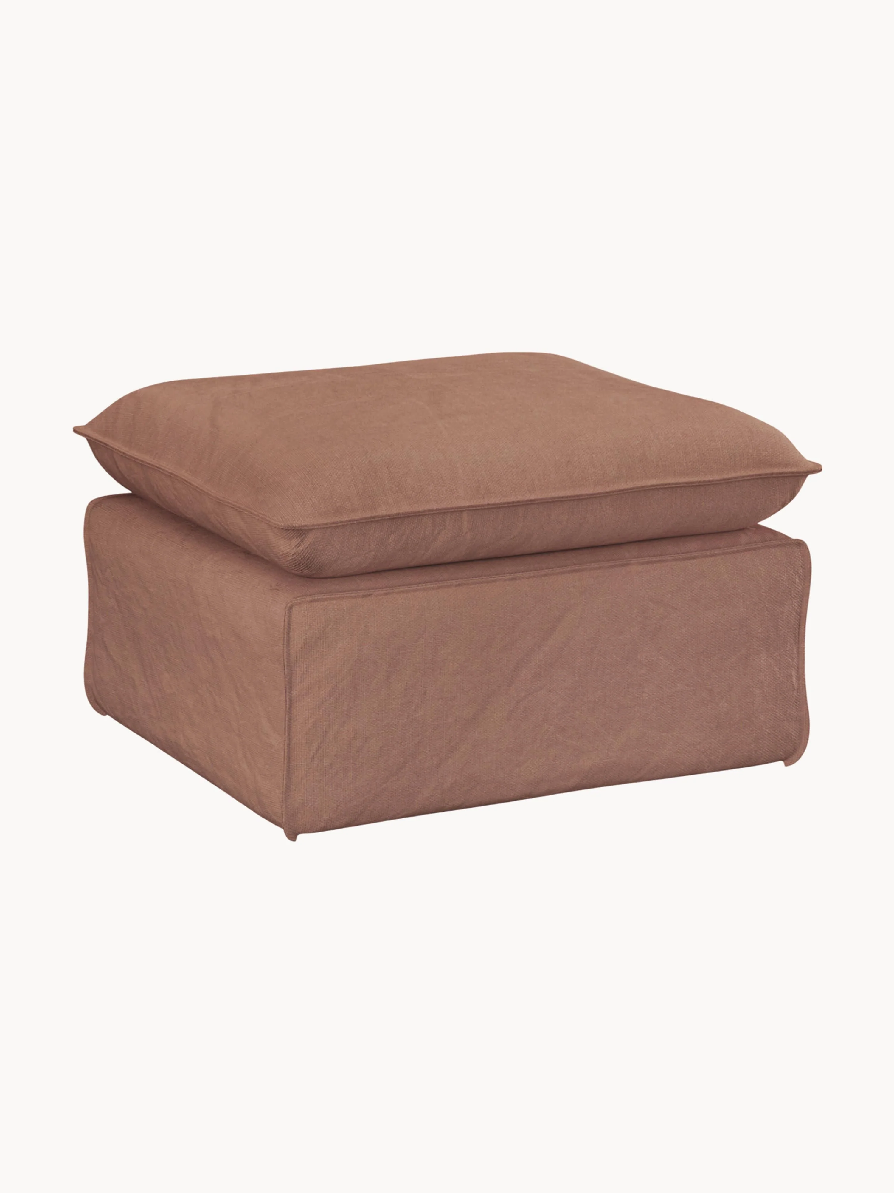 Sofa-Hocker Nomad - Leinen, Staubiges Rosa