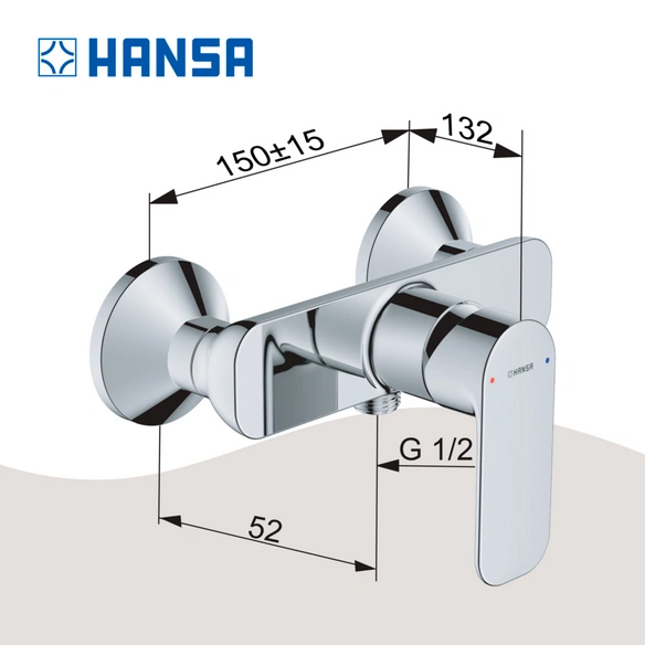 Wannen-Einhebelmischer, »HANSAPICO«, verchromt, messingfarben