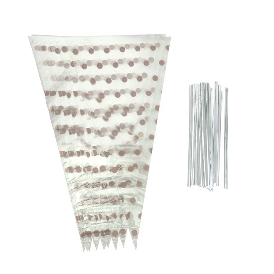 Whisk Rose Gold Spot Cone Bags 10 Pack