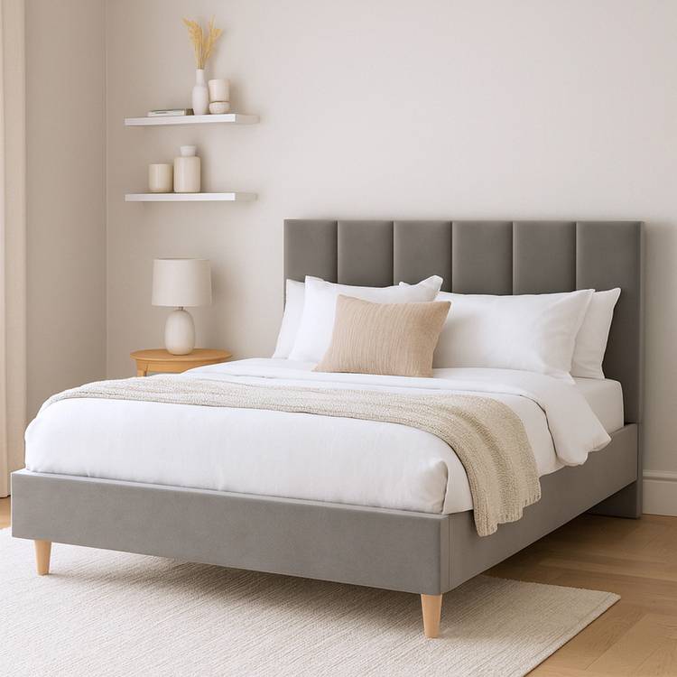 Millbrook PiperDouble Fabric Bed Frame- Grey