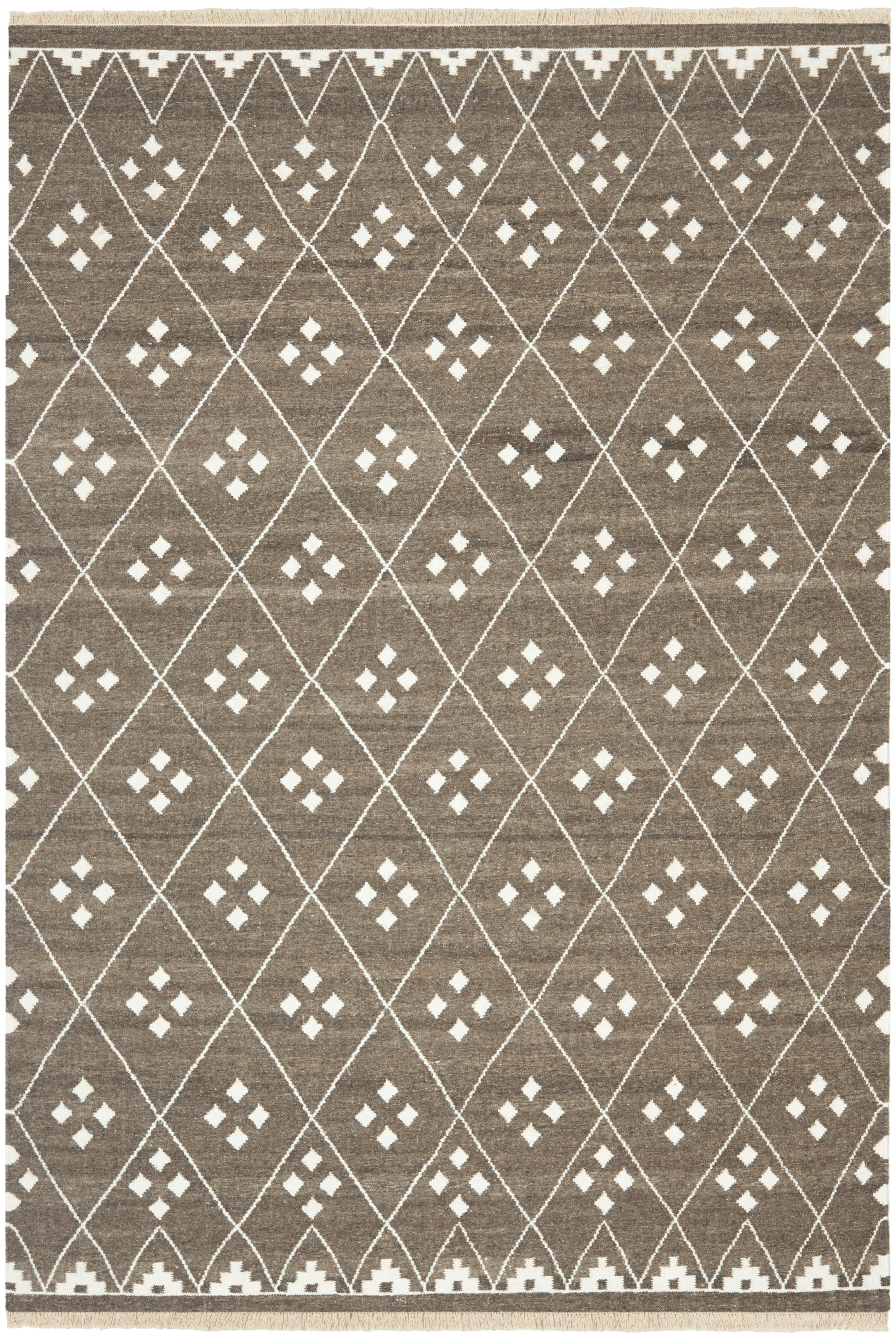 NATURAL KILIM - Tapis de salon interieur en marron & ivoire, 152 x 244 cm