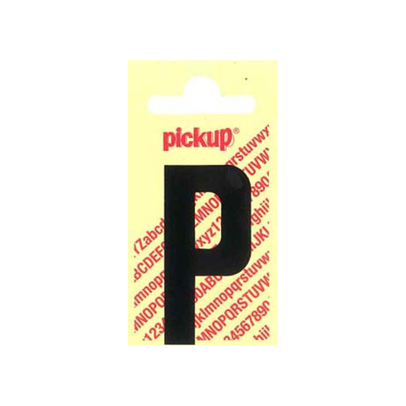 Lettre P adhésive noire 9 x 7 cm