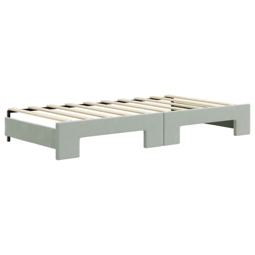 NNEVL Daybed with Trundle and Drawers Light Grey 90x190 cm Velvet