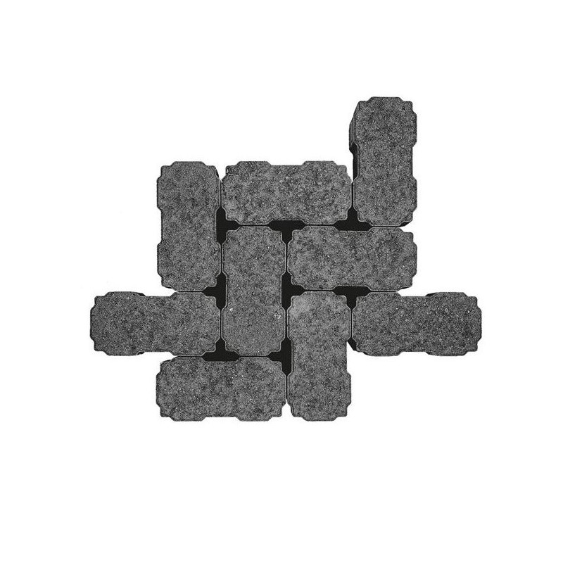 Palette 440 Pavés perméables à l'eau en béton noir 22 x 11 x 6 cm COBO GARDEN