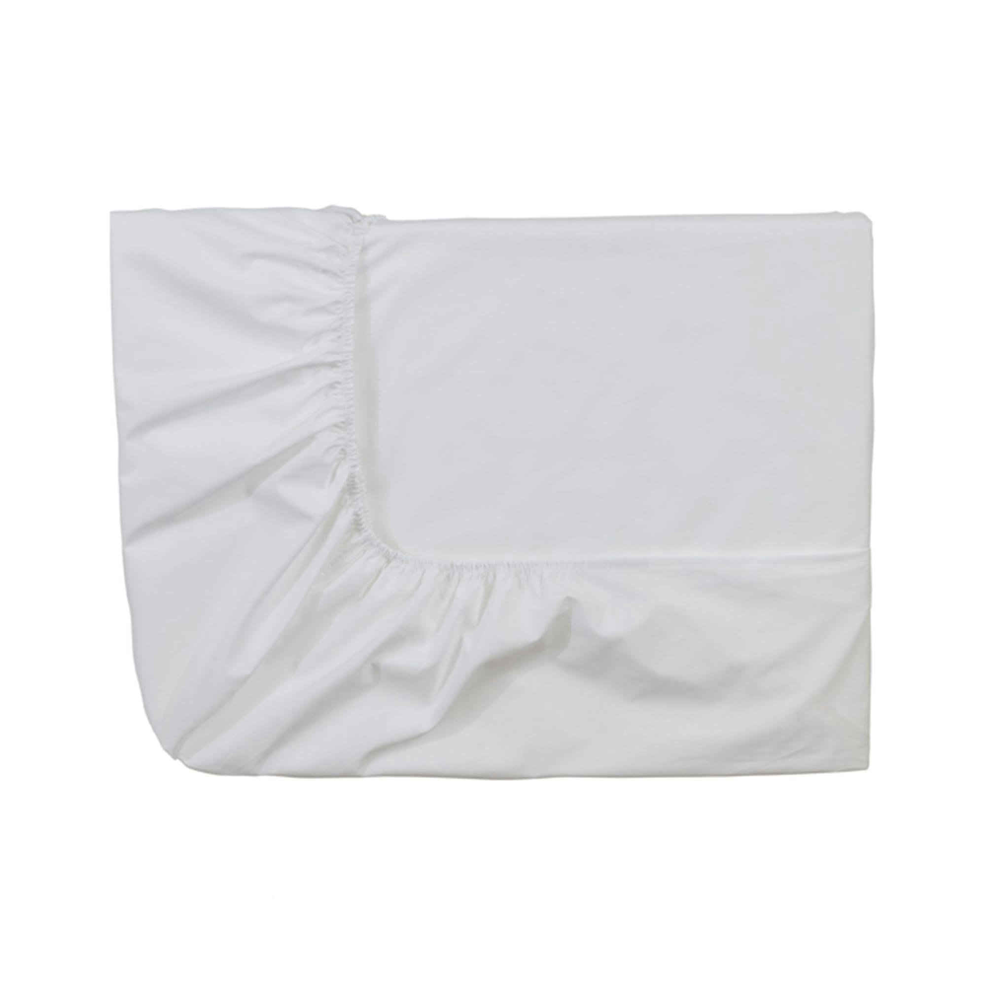 STAR LINE - Drap housse uni en coton blanc 200x200