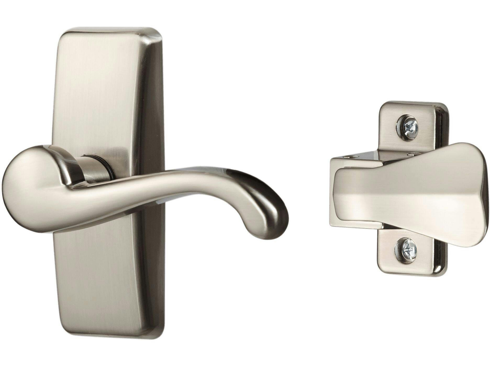 Ideal Security Storm Door GL Lever Handle Set, Satin Nickel