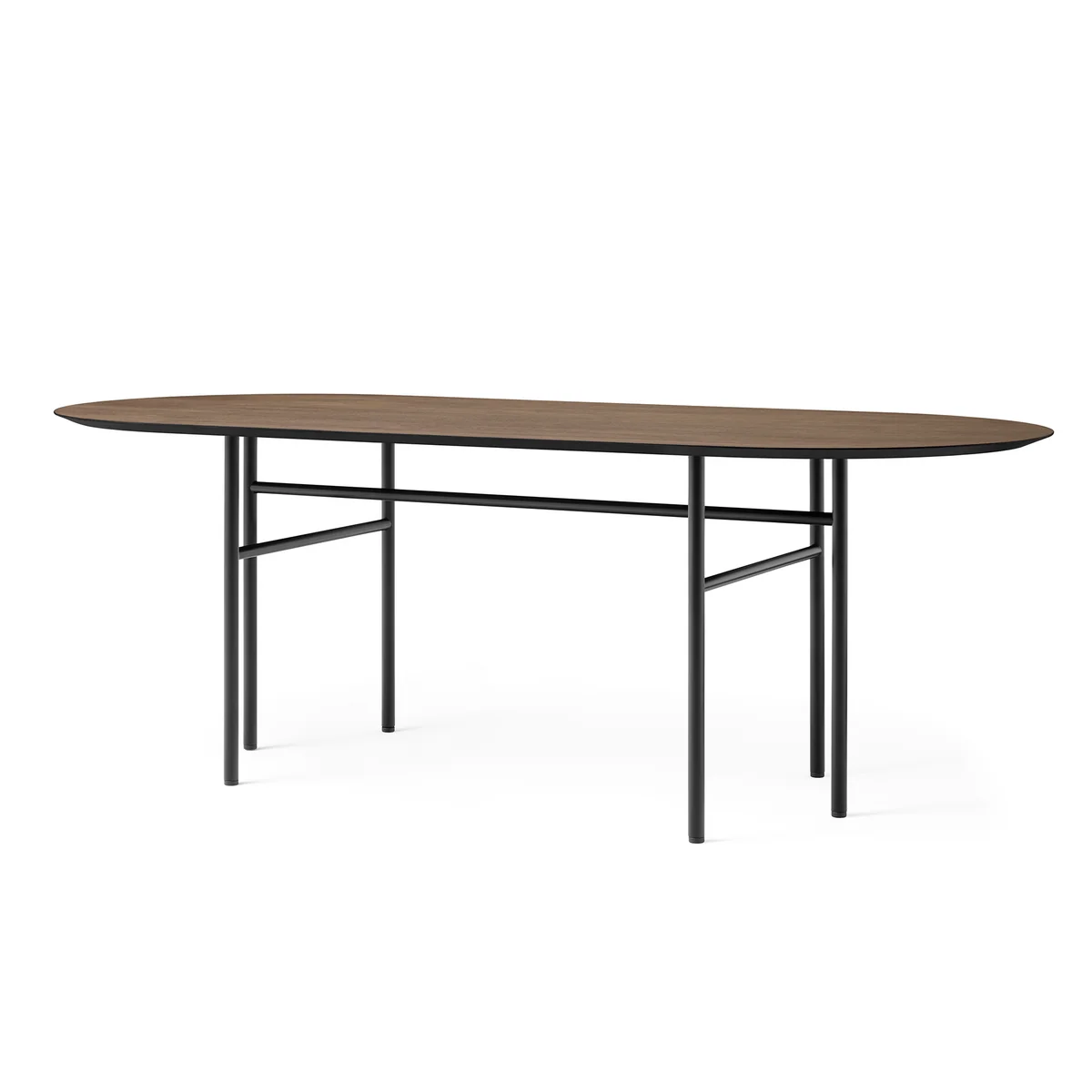 Audo - Snaregade Esstisch oval, 210 x 95 cm, schwarz / Eichenfurnier dunkel gebeizt