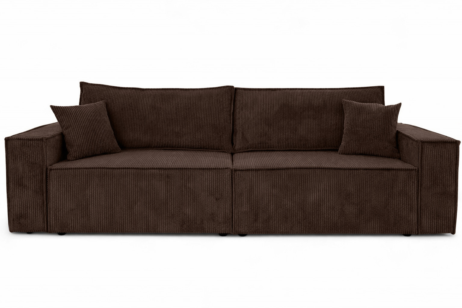 Sofa z funkcją spania, sztruks Poso, Brązowy, BEST SCORNER