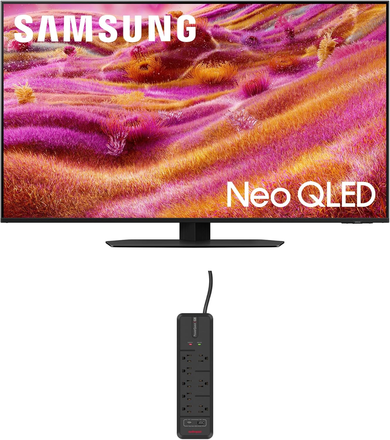 Samsung QN50QN90FAFXZA 50 Inch Neo QLED 4K QN90F Vision AI Smart TV with an AudioQuest G8 8-Outlet USB-A/USB-C AC Power Surge Protector (2025)