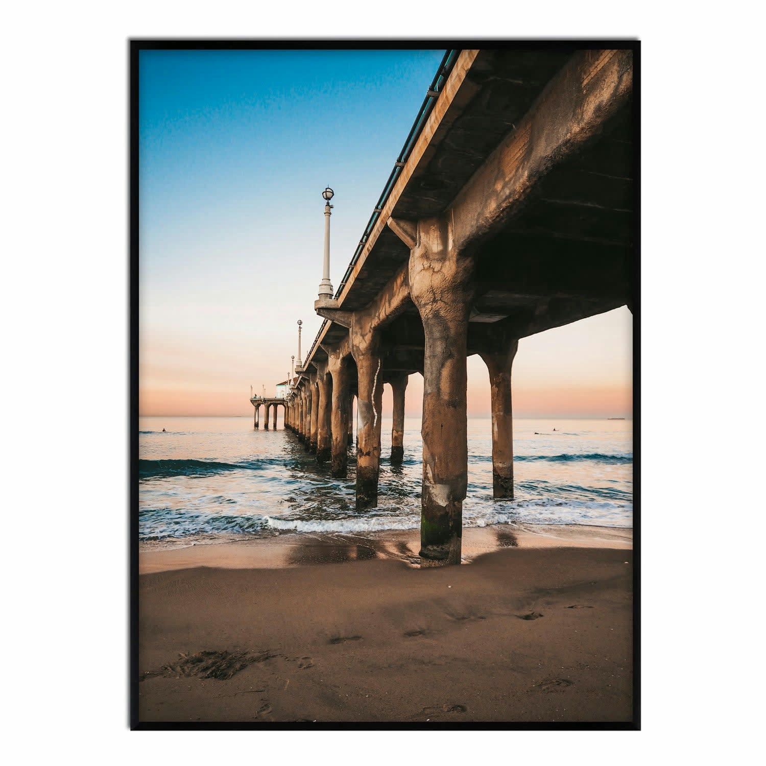 MAR - Affiche avec cadre noir - Quai - 30x40