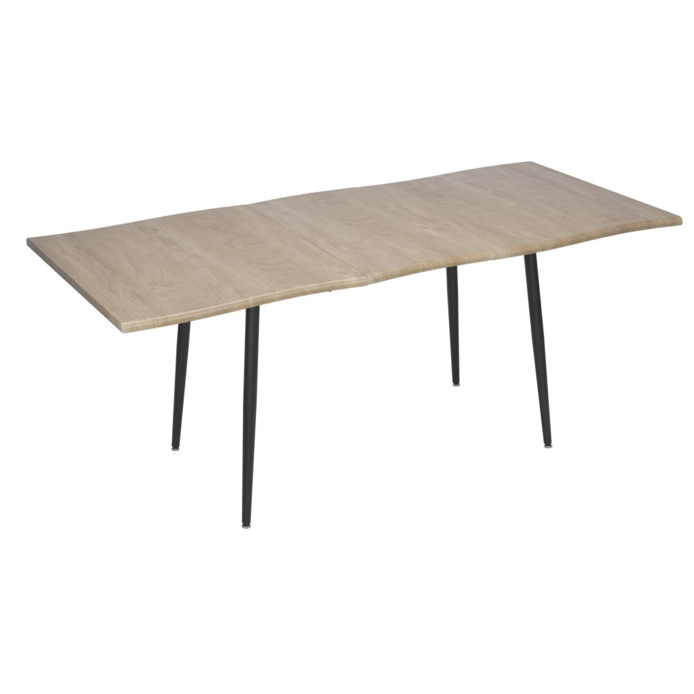 Table extensible Fabrik bois naturel et métal noir 140x80xH75cm