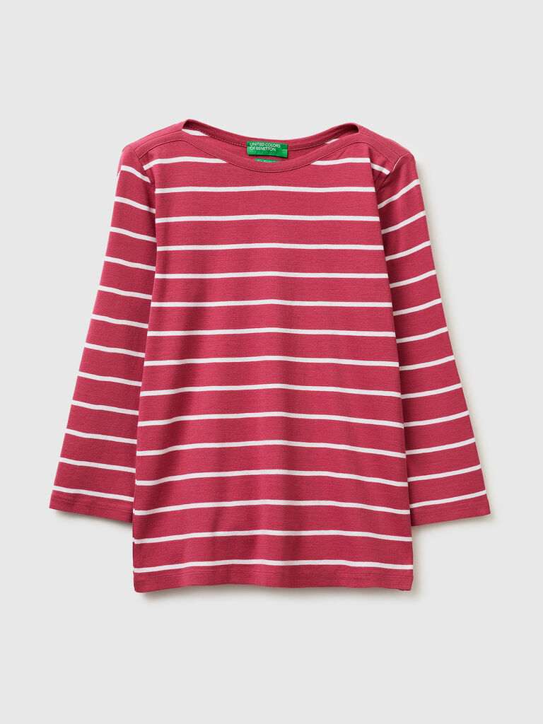 Striped t-shirt with boat neck