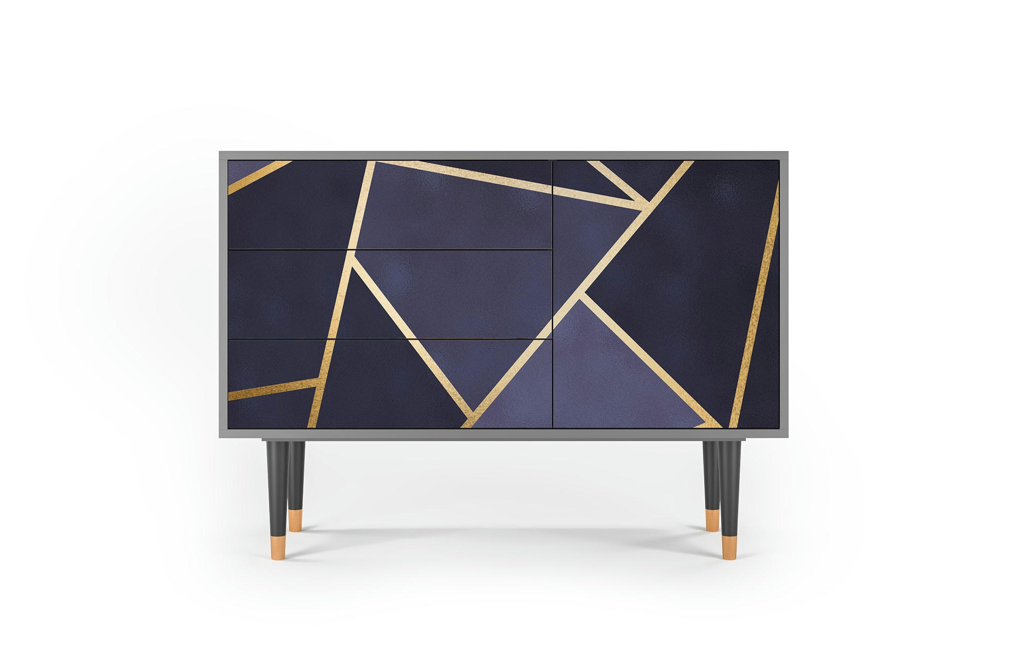 THE AMETHYST - Buffet  bleu 3 tiroirs et 1 porte L 115 cm