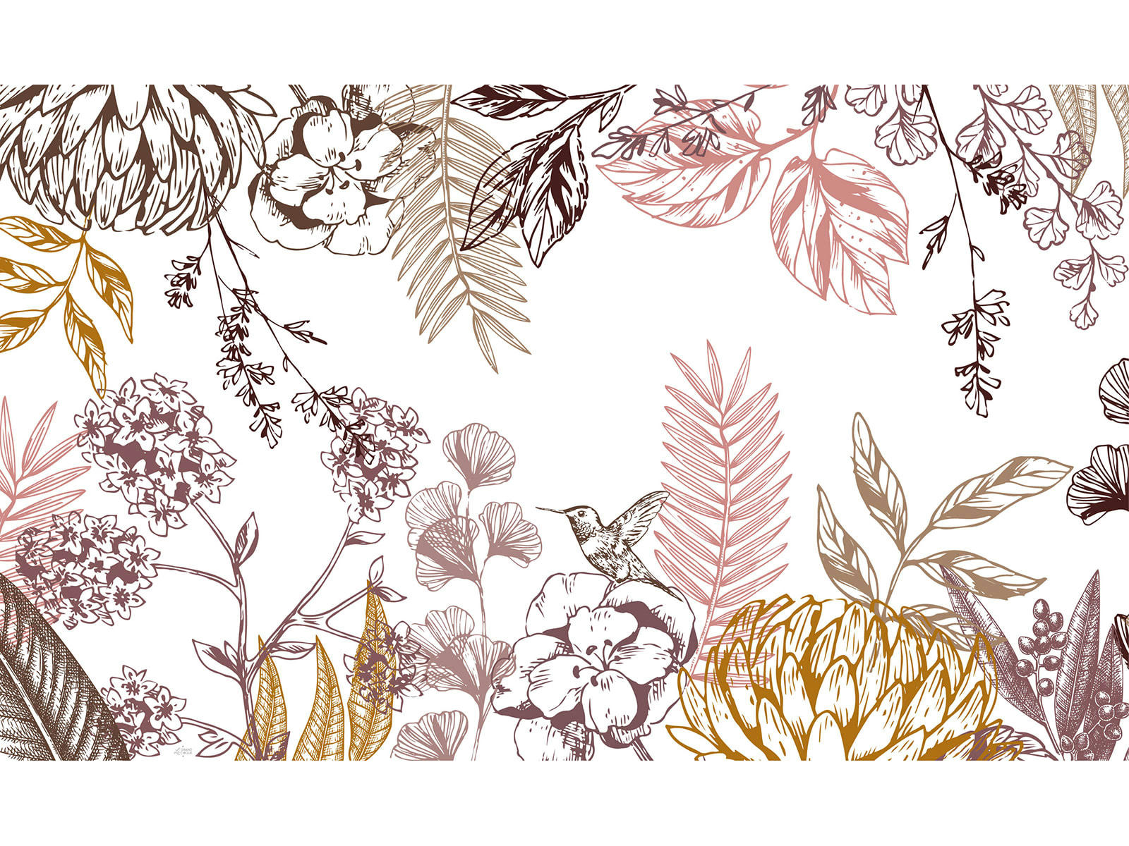 ORÉE DU BOIS - Tapis vinyle terracotta 65x140cm