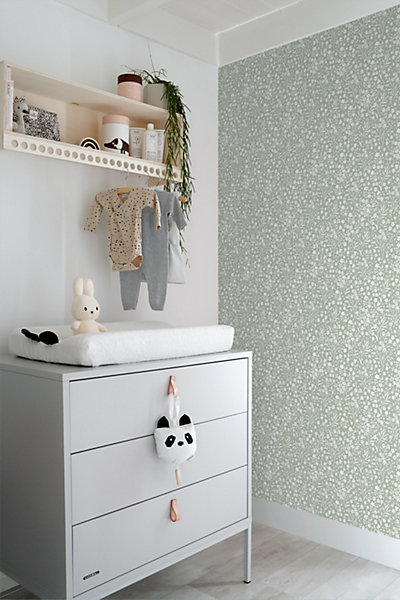 ESTAhome papier peint fleurs vert menthe 50 x 900 cm