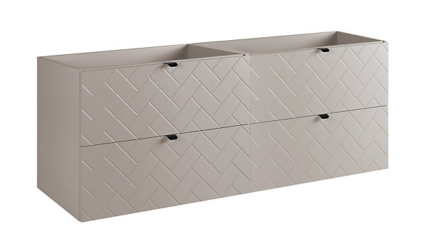 Meuble de salle de bain, Cachemire, 160 x 57 x 46 cm, poignées noires