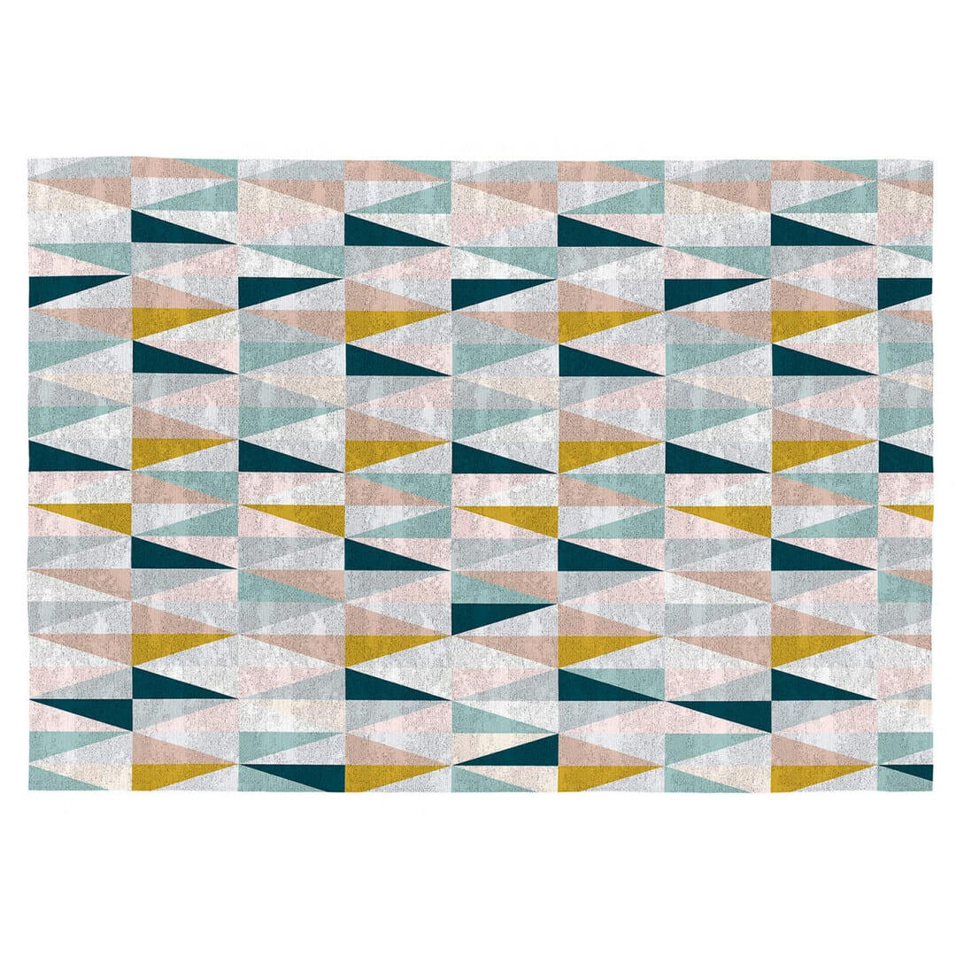 SANSA - Tapis géométrique scandinave en polyester multicolore 120x170