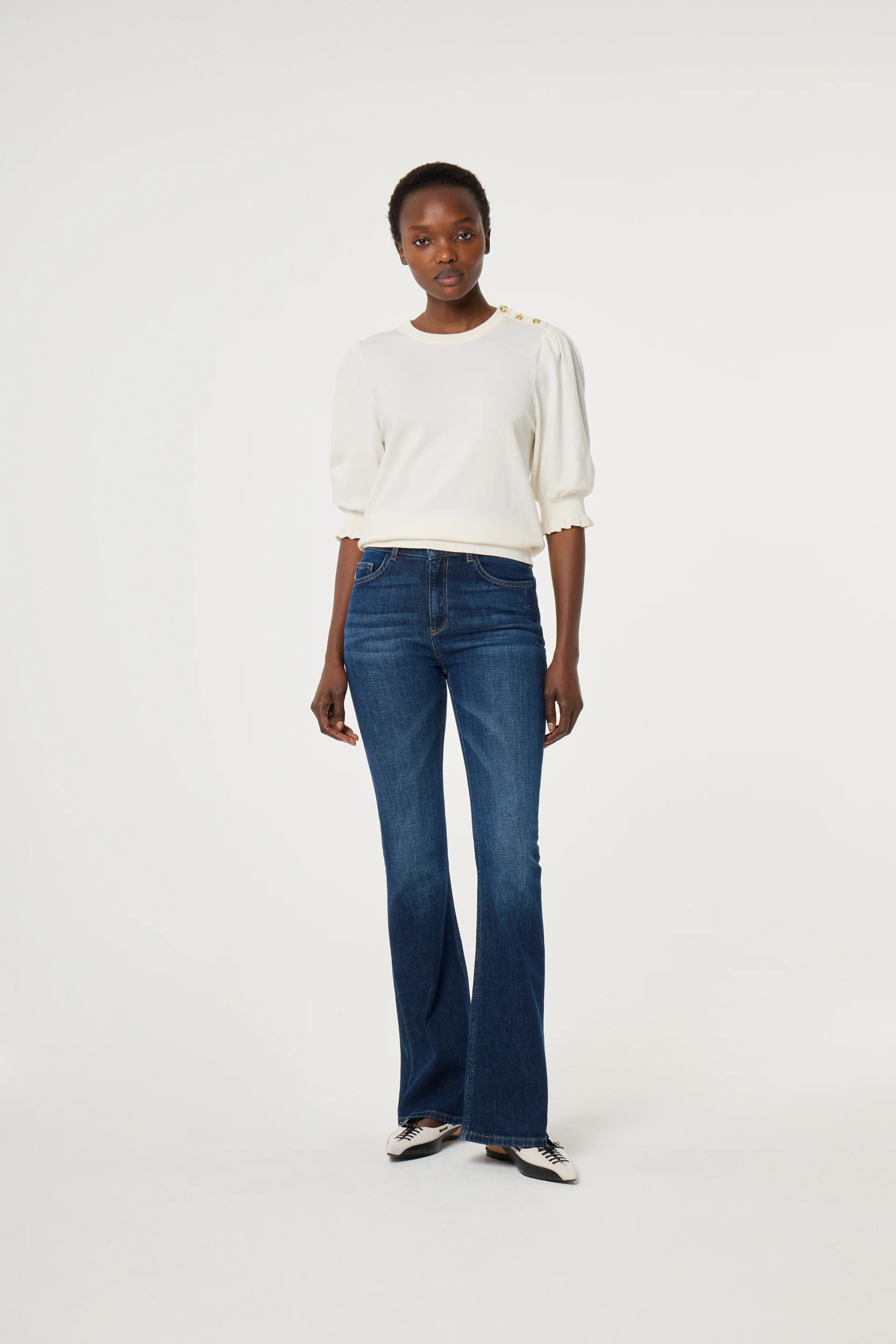 Molly Short Sleeve Pullover | Cosy White